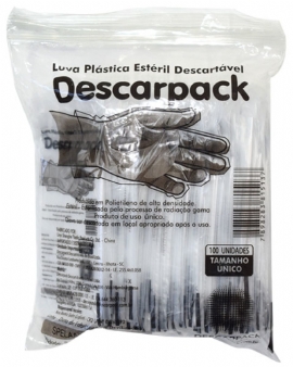 LUVA PLASTICA ESTERIL DESCARPACK