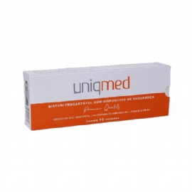 BISTURI DESCARTAVEL UNIQMED COM DISPOSITIVO DE SEGURANCA   CX COM 10 UNIDADES