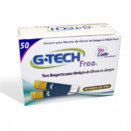 TIRAS MEDIDORAS DE GLICOSE COM 50 UNIDS G TECH FREE