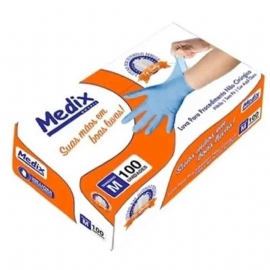 LUVA PARA PROCEDIMENTO NAO CIRURGICO NITRILICA AZUL MEDIX