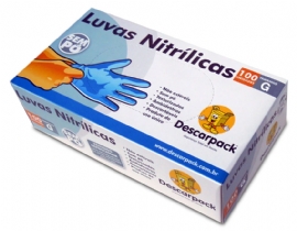LUVA NITRILICA SEM PO DESCARPACK (AZUL)