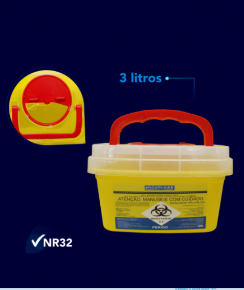COLETOR RIGIDO PERFURO CORTANTE 3L, 7L E 13L - CRALPLAST