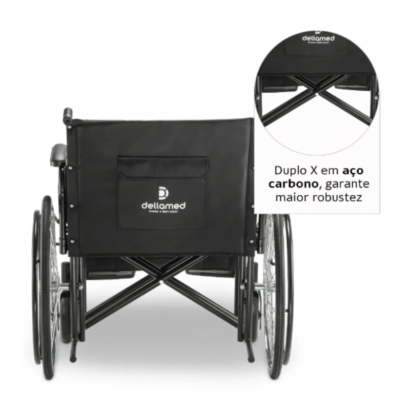 CADEIRA DE RODAS DOBRAVEL D500 - SUPORTE 180KG - DELLAMED