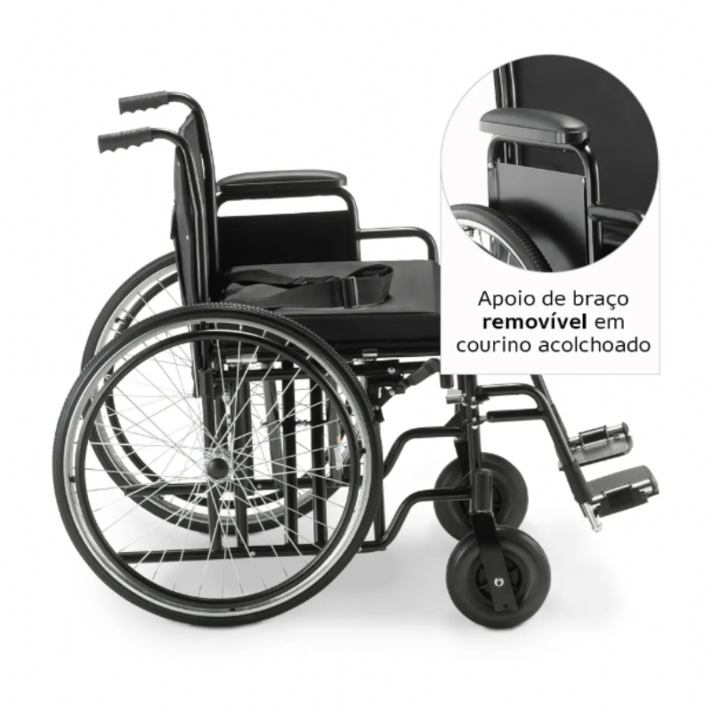 CADEIRA DE RODAS DOBRAVEL D500 - SUPORTE 180KG - DELLAMED