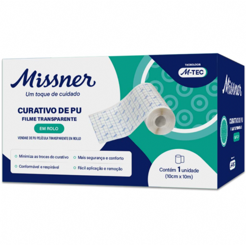 Curativo de PU Filme Transparente em Rolo M-TEC 10cmx10m