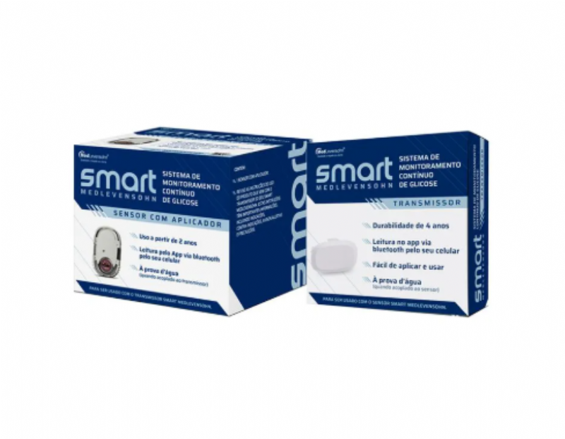 KIT 1 Sensor + 1 Monitoramento Continuo de Glicose Smart Transmissor Medlevensohn G7T01